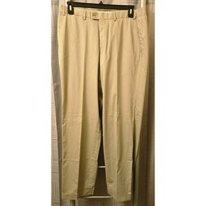 Hiltl‎ German Chinos Ultimate Trouser Pants ZE 500 Mens 36x31 Cuffed Beige